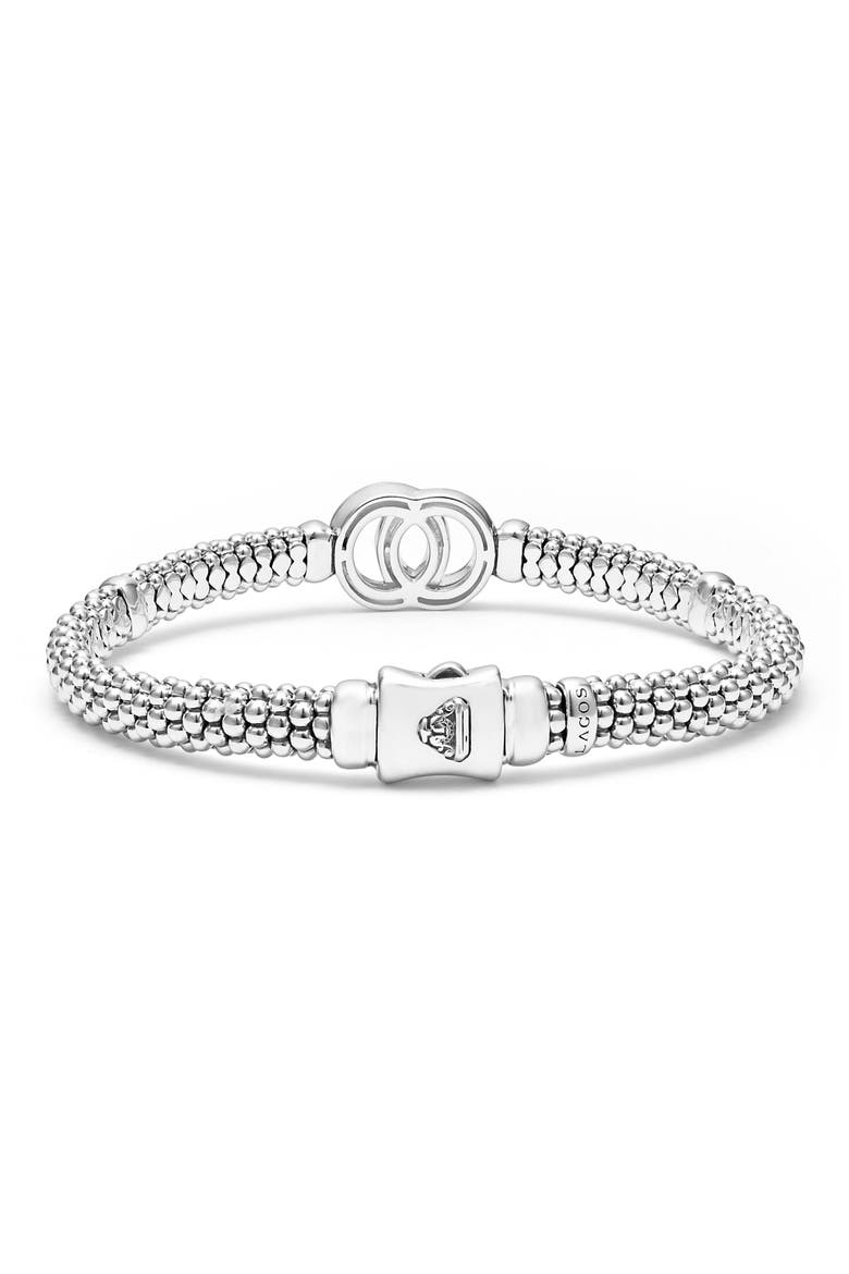 Signature Caviar Interlock Rope Bracelet, Alternate, color, SILVER/ GOLD