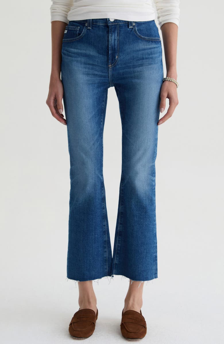 AG Farrah Raw Hem Crop Bootcut Jeans, Main, color, Owens Valley