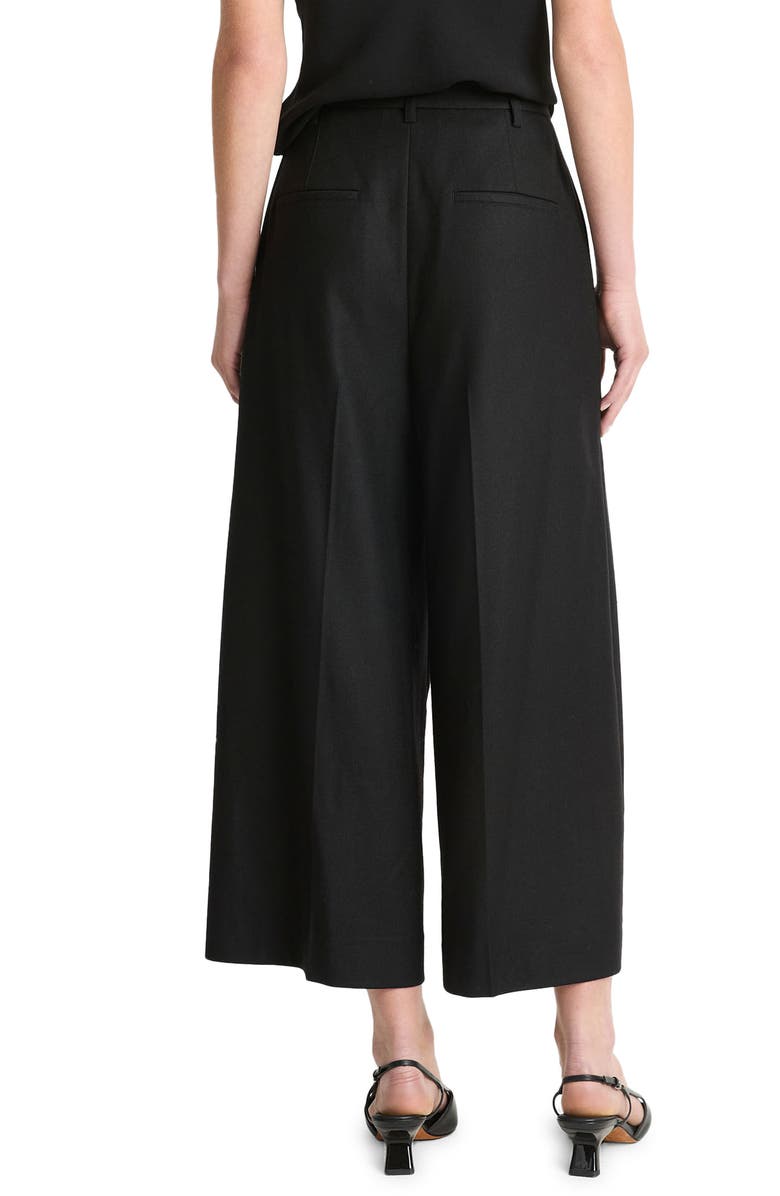 Vince Mid Rise Flannel Culottes, Alternate, color, Black