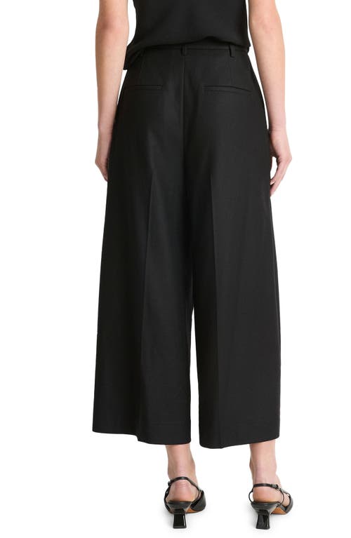 Vince Brushed Flannel Mid-rise Culottes In Black