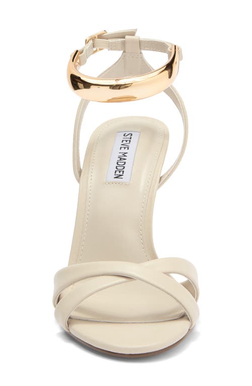 Shop Steve Madden Dianna Sandal In Bone Leather