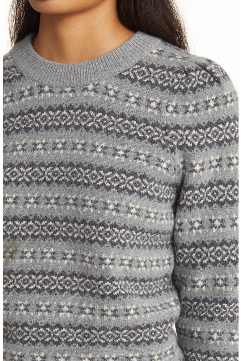 Highland Fair Isle Sweater, Alternate, color, GREY MULTI