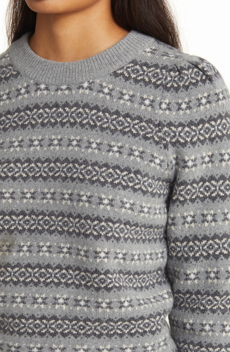 Faherty Highland Fair Isle Sweater, Alternate, color, Grey Multi