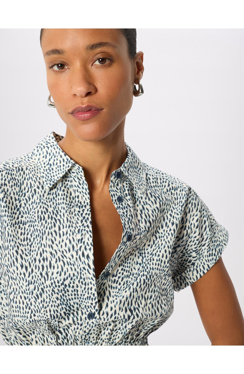 Whistles Flecked Animal Collared Dress, Alternate, color, Navy/Multi