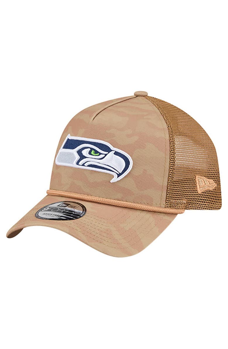 New Era Men's New Era  Tan Seattle Seahawks Wheat Camo 9FORTY Adjustable Hat, Main, color, Tan