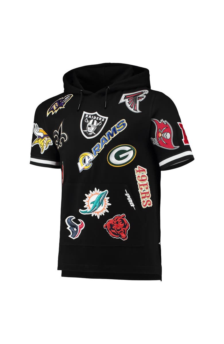 PRO STANDARD Men's Pro Standard Black NFL League Wordmark Short Sleeve Pullover Hoodie, Alternate, color, 