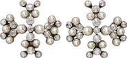 Tory Burch Moondance Glass Pearl & Crystal Clip-On Earrings