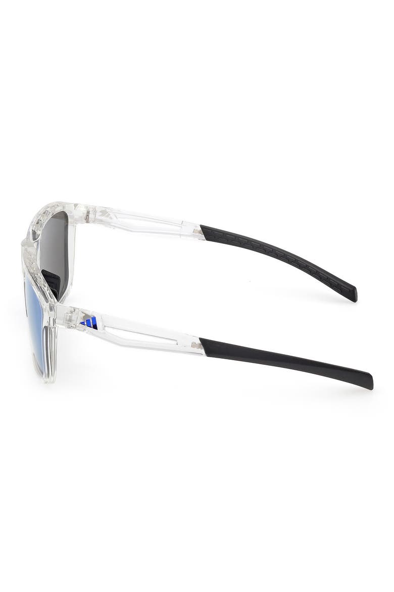 57mm Navigator Sunglasses, Alternate, color, CRYSTAL / BLUE MIRROR
