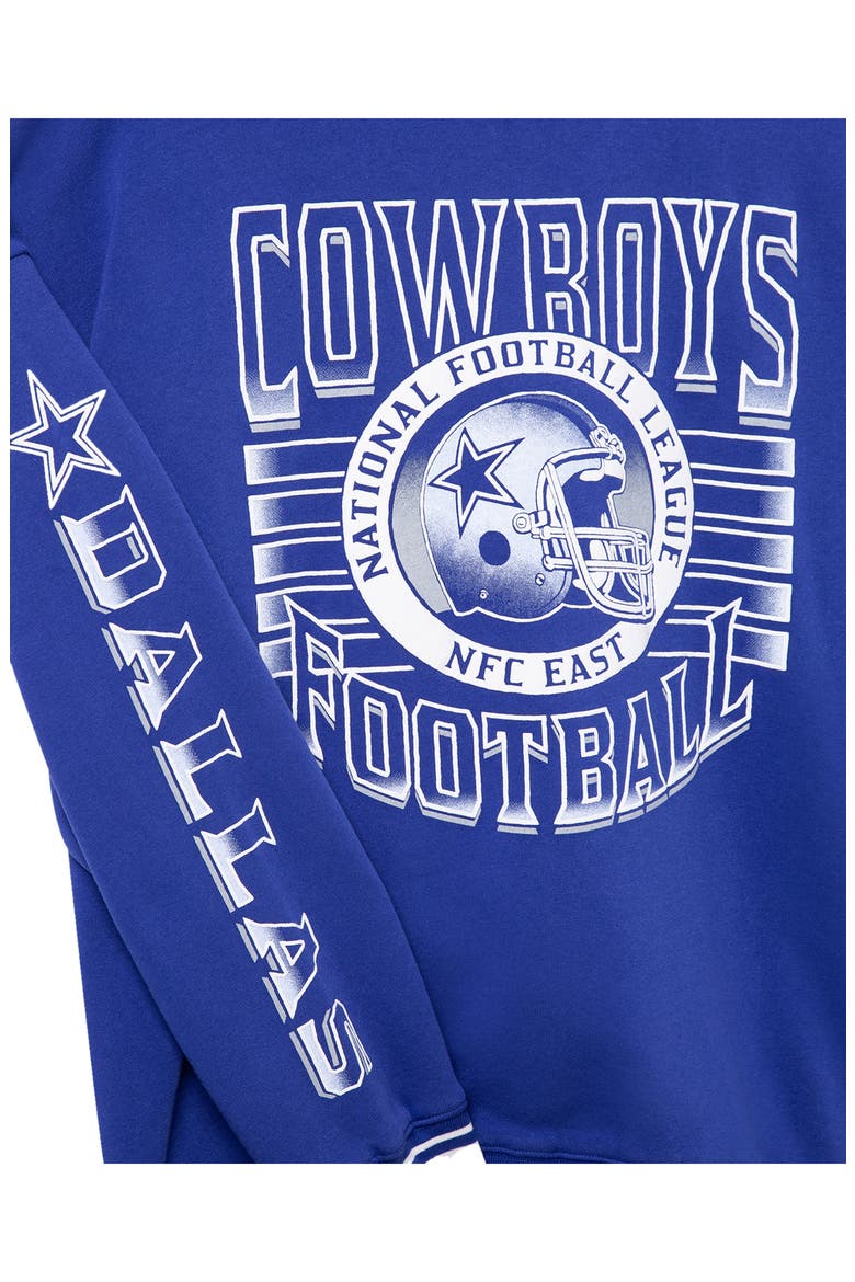 Dallas Cowboys Oversize Striped Rib Fleece Crewneck Sweatshirt, Alternate, color, LIBERTY
