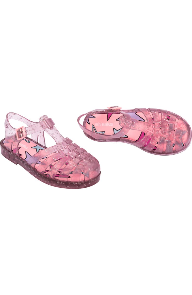 Mini Melissa Kids' Possession Metallic Jelly Sandal, Alternate, color, Glitter Pink