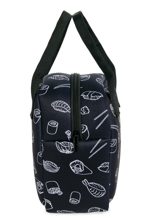 Mytagalongs Abstract Checkered Foodie Tote Bag In Black/white Sushi