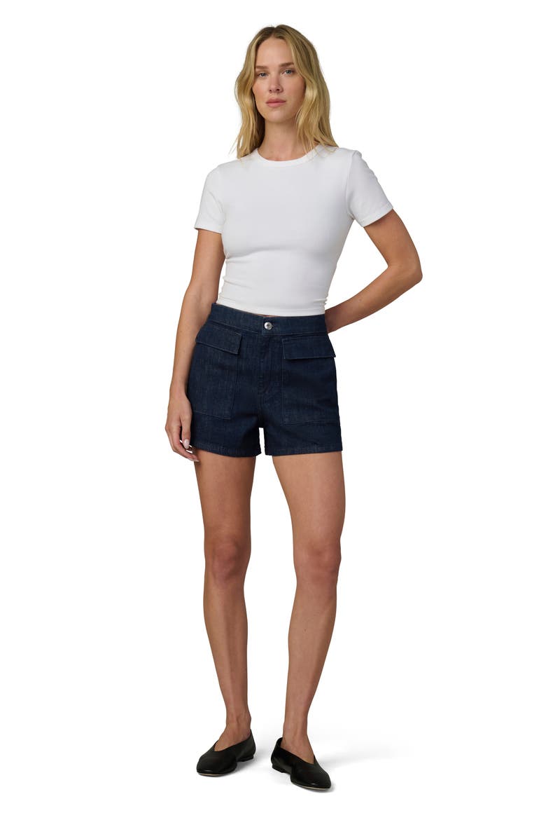 The Irina Flap Pockets Denim Shorts, Alternate, color, RINSE