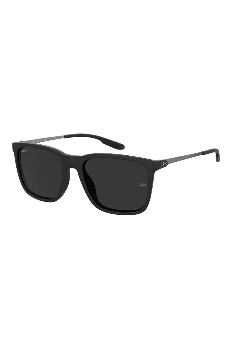 UAReliance 56mm Polarized Square Sunglasses, Alternate, color, MATTE BLACK