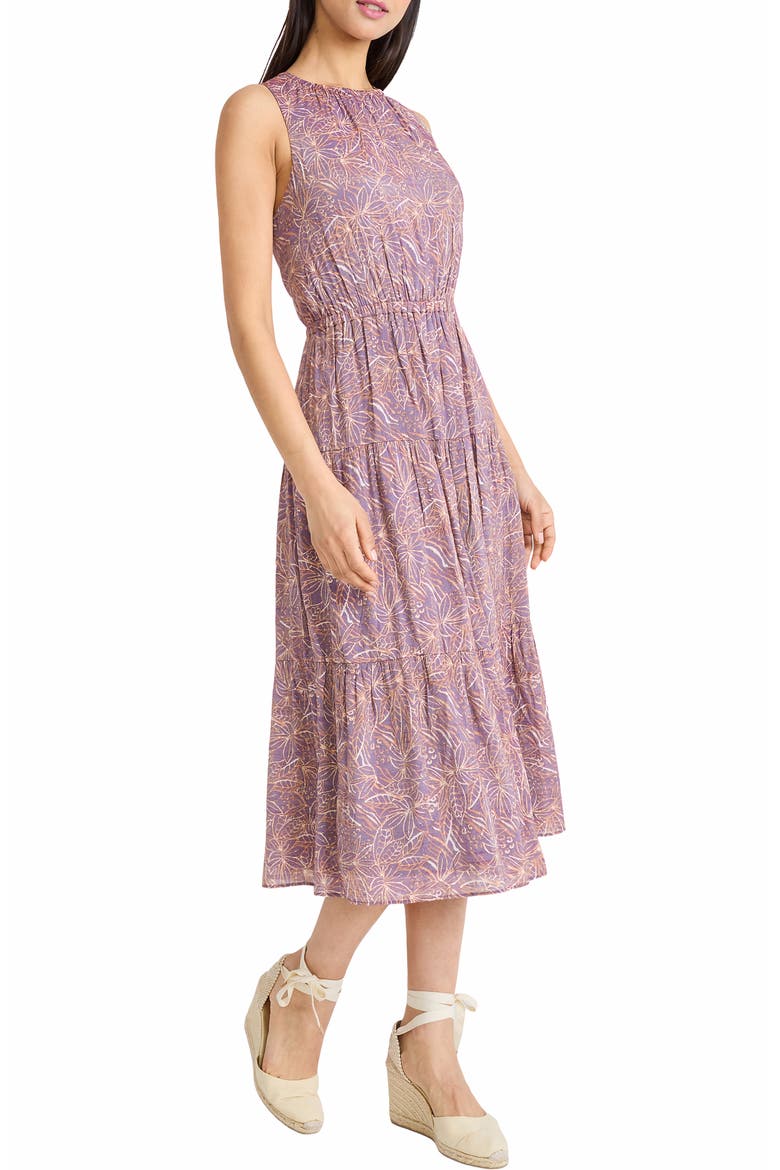 Sleeveless Fit & Flare Dress, Alternate, color, PLUM/ OCHRE