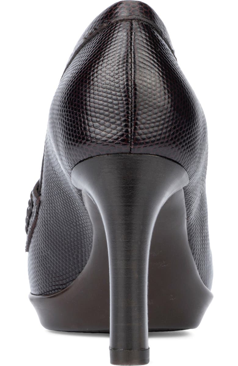 Aquatalia Rella Weatherproof Mini Lizard Embossed Penny Loafer Pump, Alternate, color, Deep Wine