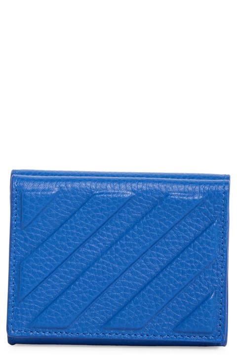 3D Diagonal Stripe Leather Wallet