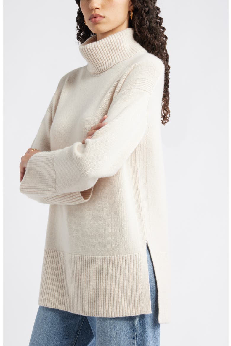 Wool & Cashmere Turtleneck Sweater, Alternate, color, BEIGE BEACH