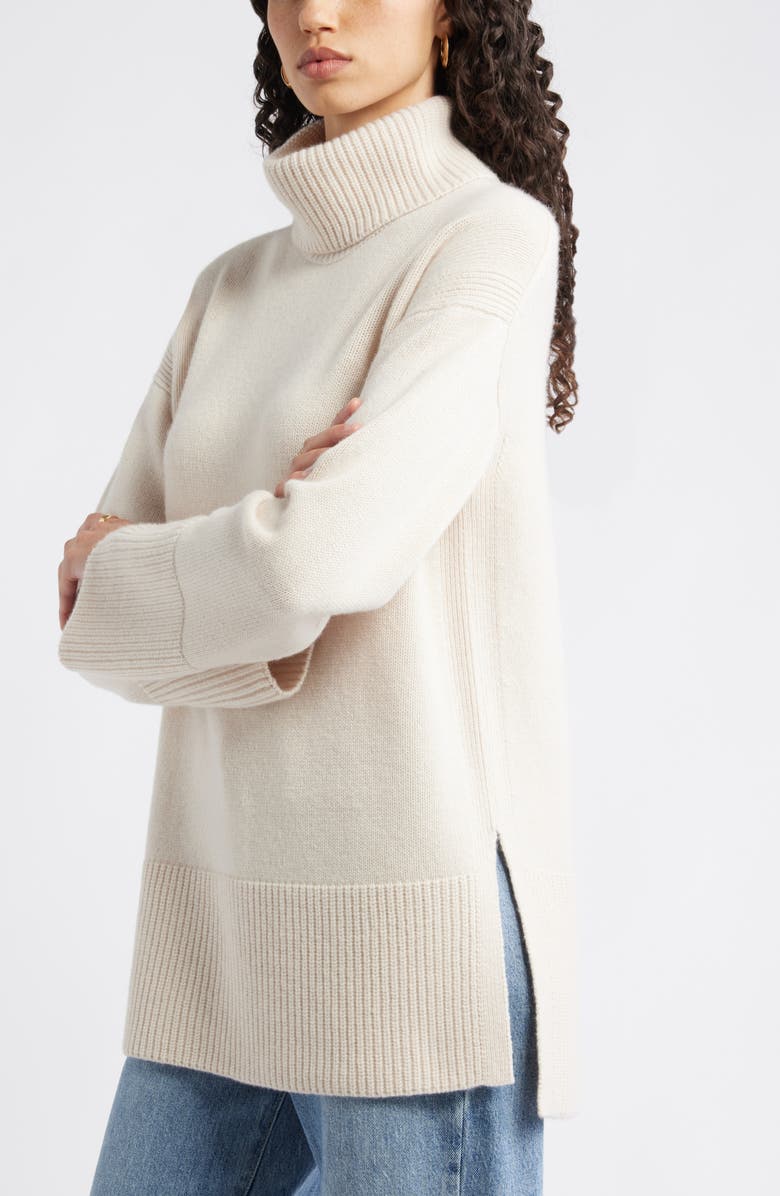 Nordstrom Wool & Cashmere Turtleneck Sweater, Alternate, color, Beige Beach