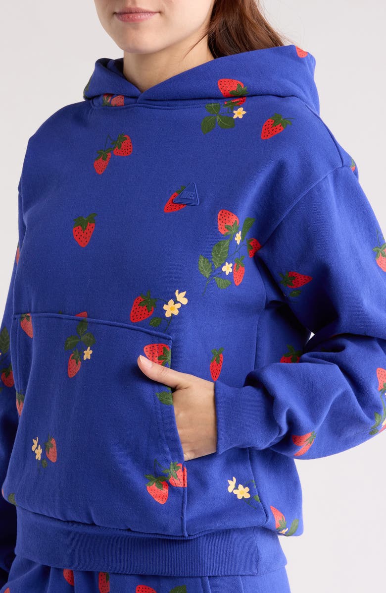 Melody Ehsani Strawberry Print Cotton Hoodie, Alternate, color, 
