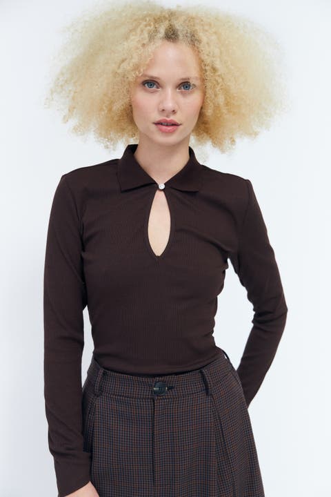Isabellcras Collard Long Sleeve Top