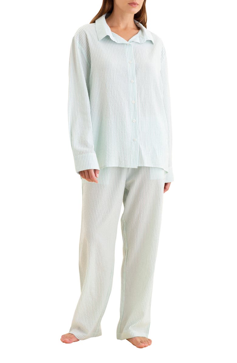 Papinelle Sabine Stripe Seersucker Pajamas, Main, color,
