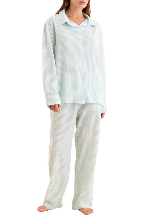 Sabine Stripe Seersucker Pajamas