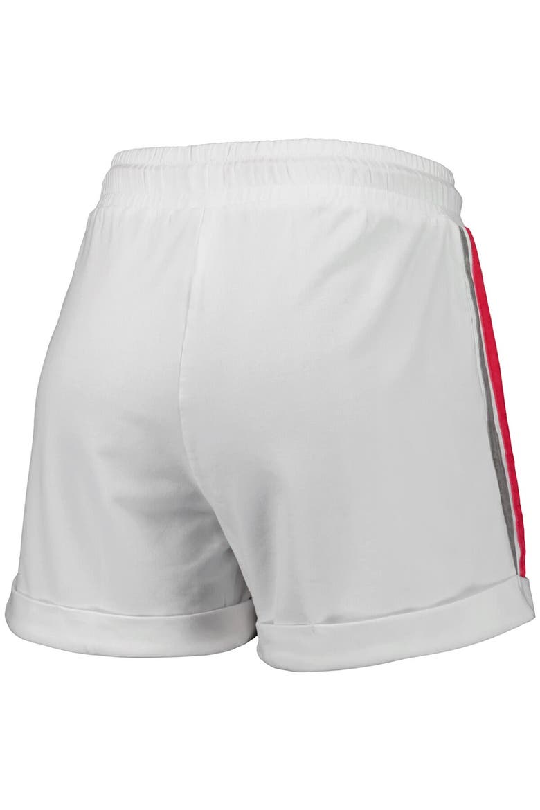 Women's Lusso White/Pink Golden State Warriors Melody Cuffed Tri-Blend Shorts, Alternate, color, White
