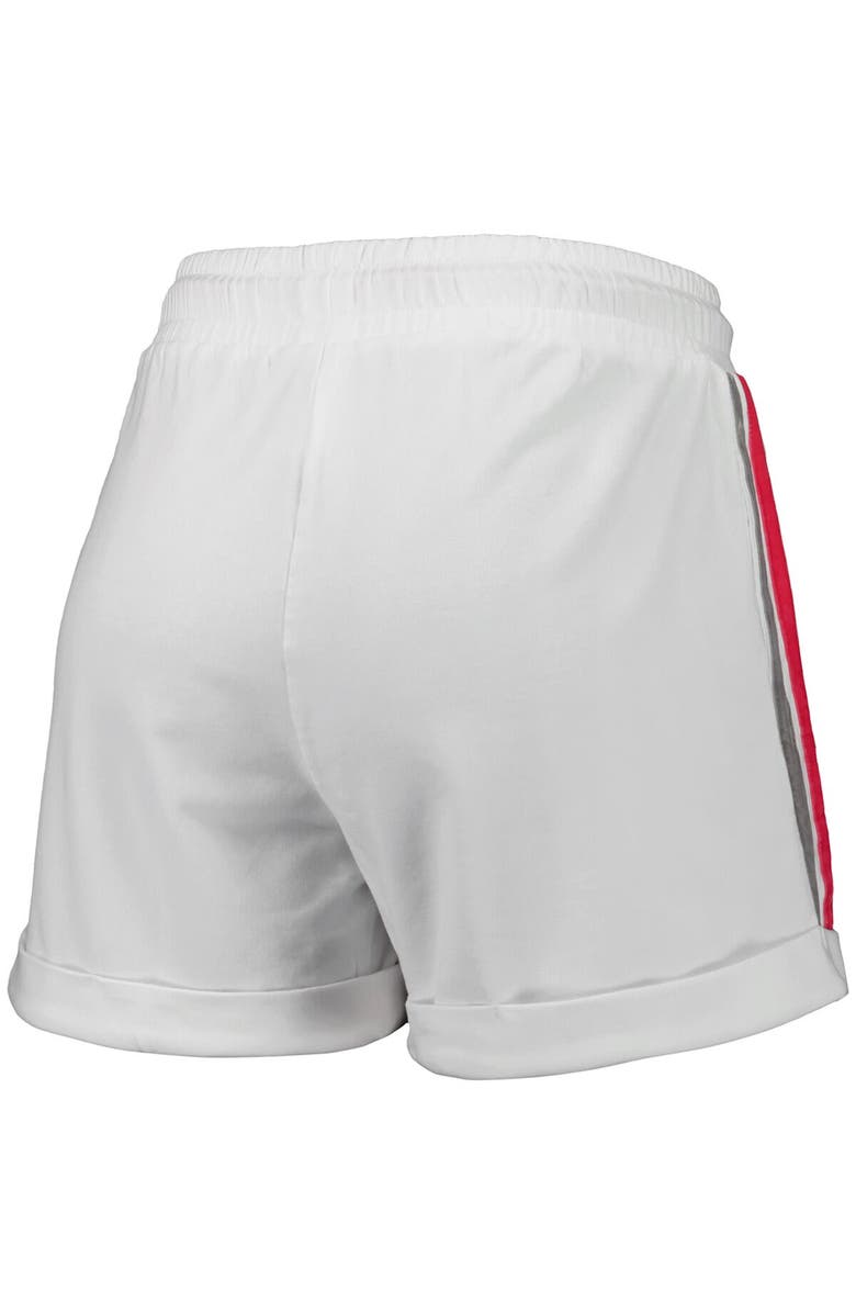 LUSSO Women's Lusso White/Pink Golden State Warriors Melody Cuffed Tri-Blend Shorts, Alternate, color, White