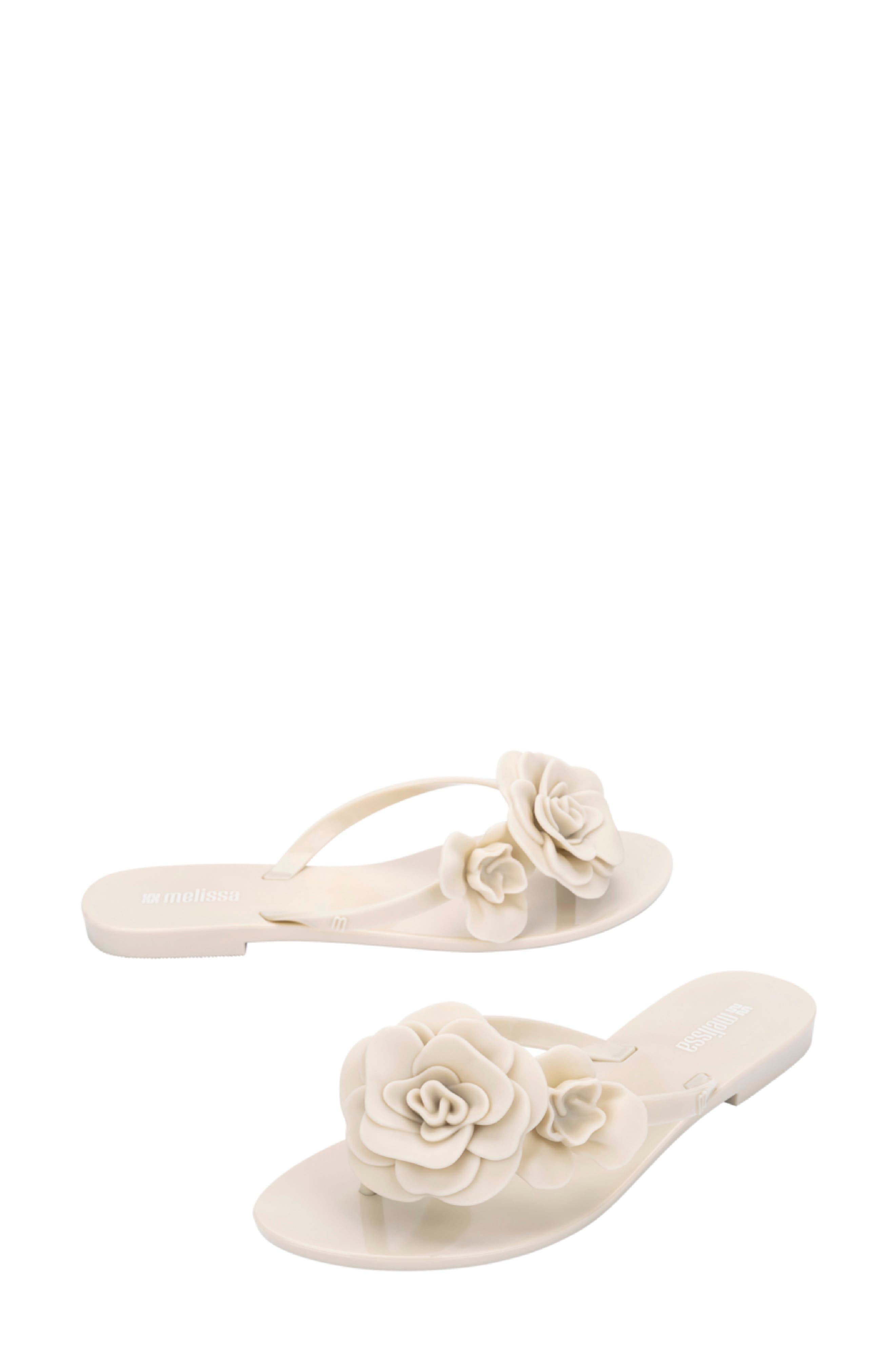 Harmonic Petals Flip Flop, Alternate, color, IVORY