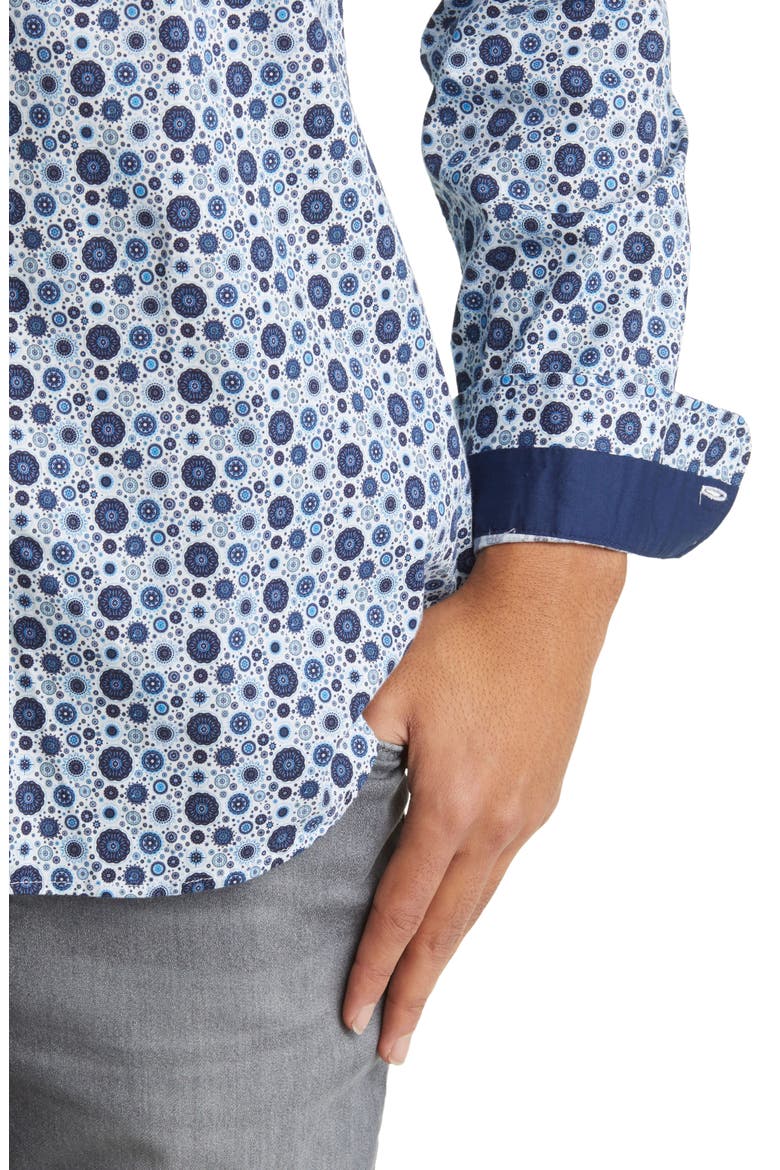 Harold Hi-Flex Stretch Cotton Button-Up Shirt, Alternate, color, NAVY
