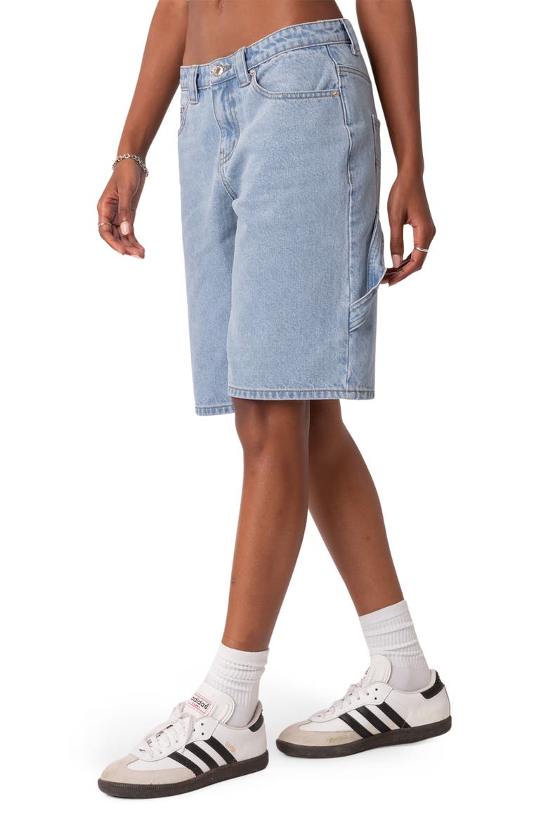 Low Rise Carpenter Bermuda Shorts, Alternate, color, LIGHT-BLUE