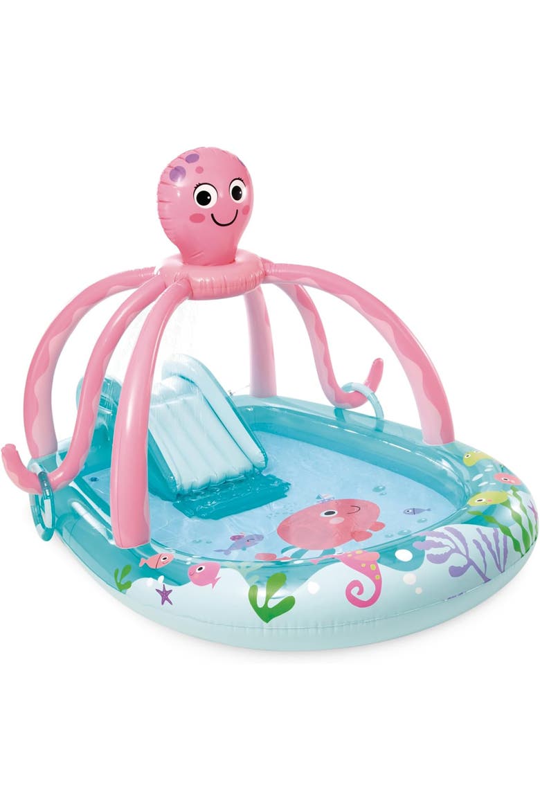 Friendly Octopus Inflatable Kiddie Pool, Splash Pad, Ages 3+, Main, color, Multicolored