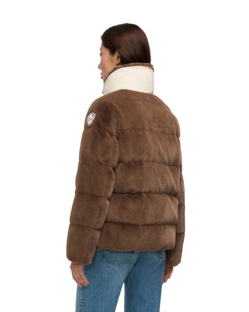 Pajar Vanita Boxy Reversible Midweight Puffer Jacket In Animal Print