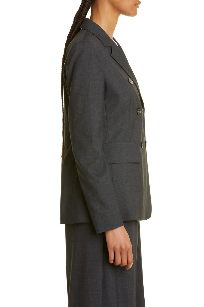Editore Double Breasted Virgin Wool Blazer, Alternate, color, DARK GREY