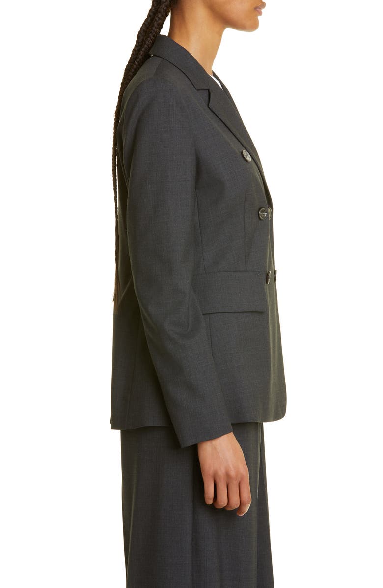 Max Mara Editore Double Breasted Virgin Wool Blazer, Alternate, color, 