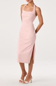 ASTR the Label Alice Gingham Halter Neck Midi Dress