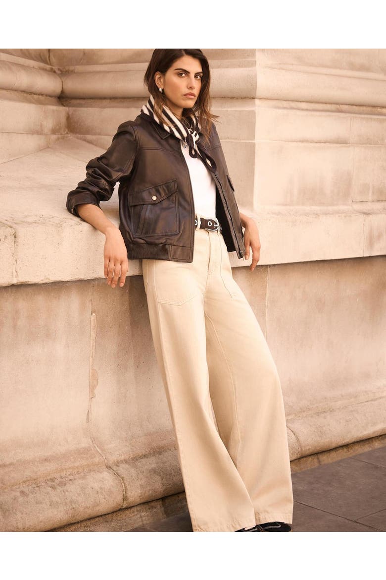 Utility Wide Jeans, Alternate, color, Neutral
