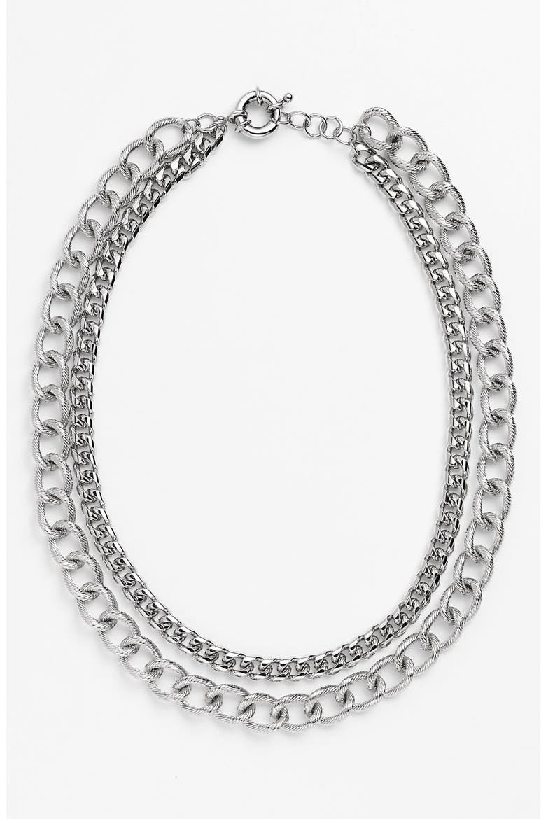 Multistrand Link Necklace, Alternate, color, SILVER