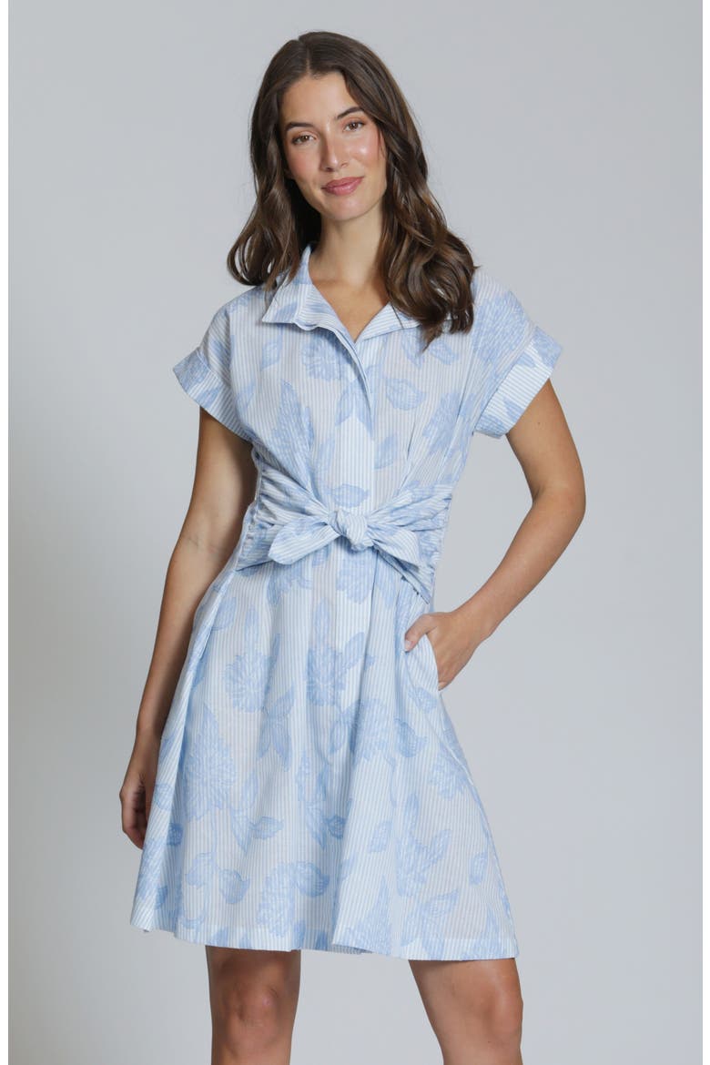 Floral Stripe Shirtdress, Alternate, color, CHAMBRAY WHITE