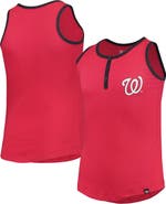 New Era Girls Youth New Era Red Washington Nationals Henley Tank Top
