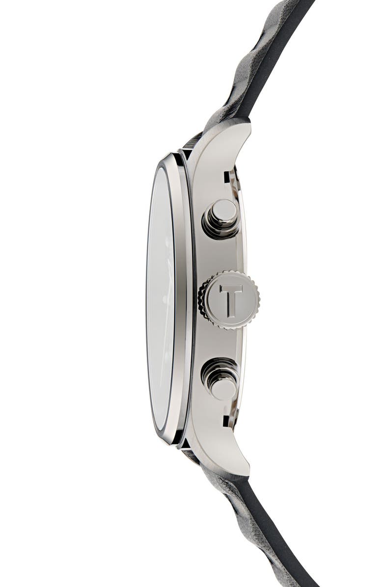 Ted Baker Fulmaar Chronograph Leather Strap Watch, 44mm, Alternate, color, Black