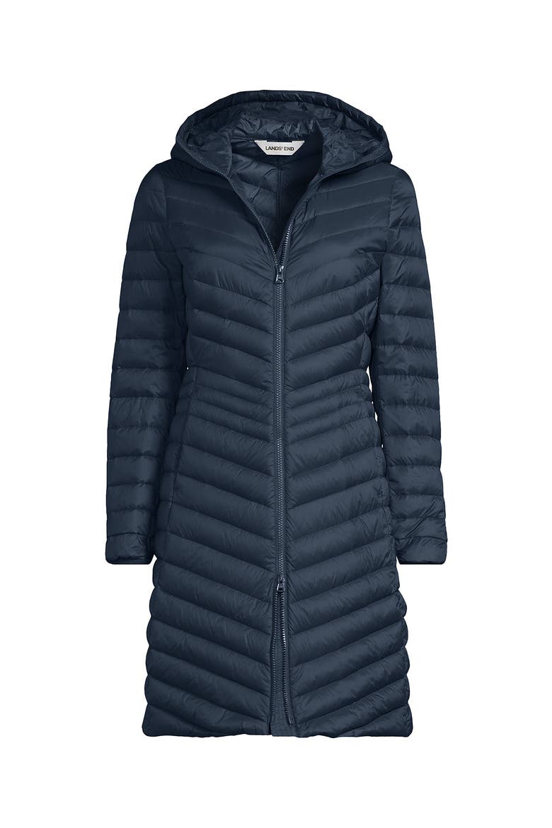 Ultralight Packable Long Down Coat, Alternate, color, Vintage Blue