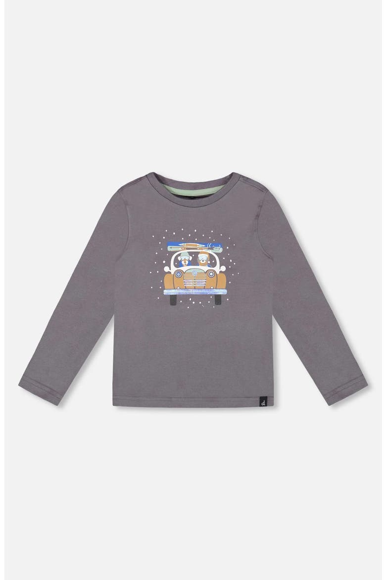 Long Sleeve Organic Cotton Jersey Tee, Main, color, Dark Gray