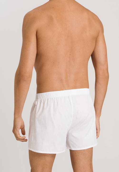 Hanro Fancy Woven Cotton Boxer In White