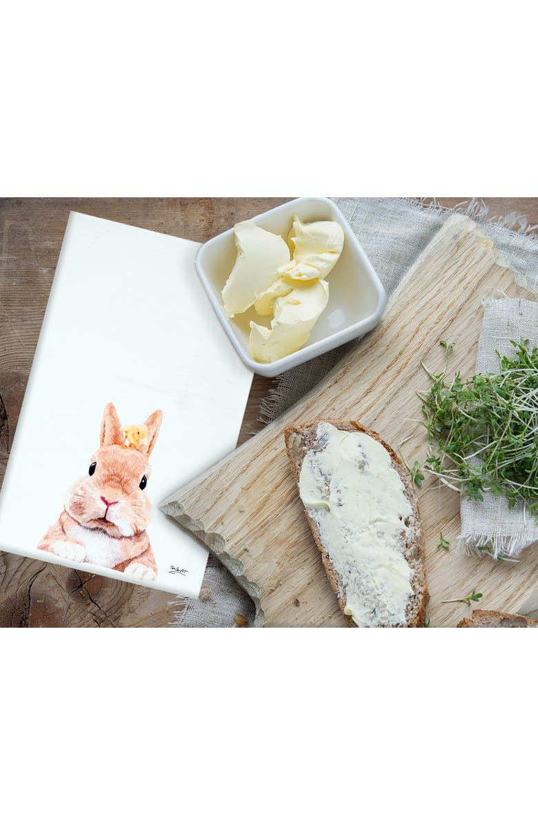 C&F Home Bunny Rabbit & Duckling Easter Spring Theme Printed Flour Sack Kitchen Dishtowel, Alternate, color, White