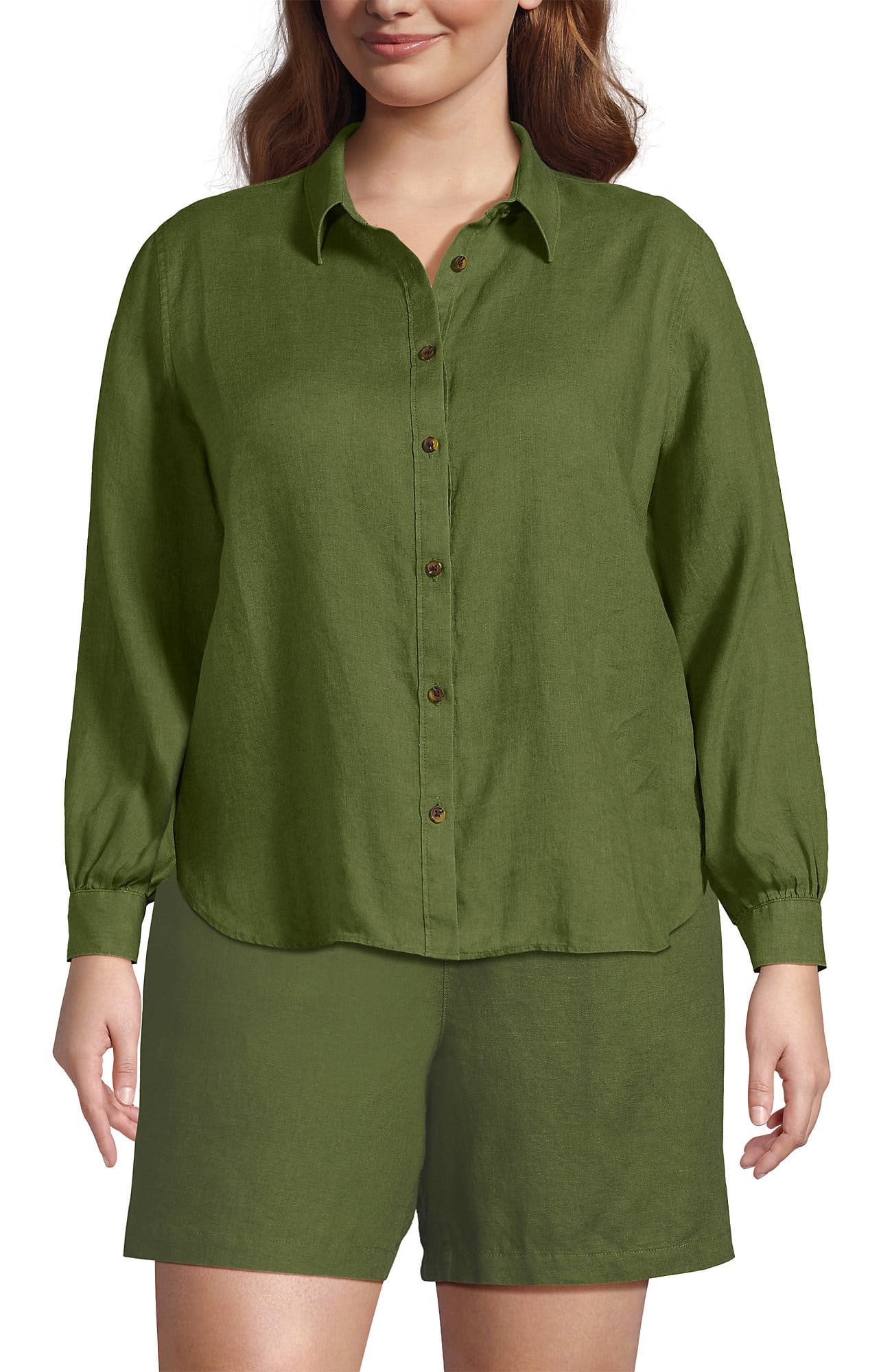 Linen Long Sleeve Feminine Shirt - image 3