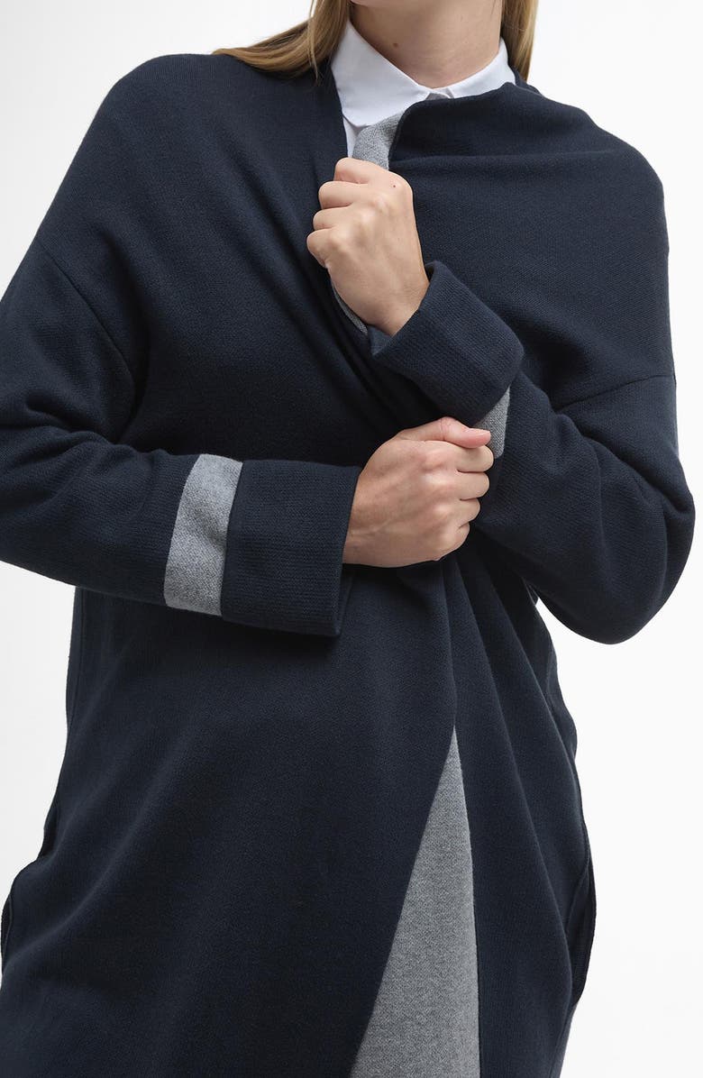Barbour Coretta Double Face Cotton Cardigan, Alternate, color, Navy/ Grey Marl