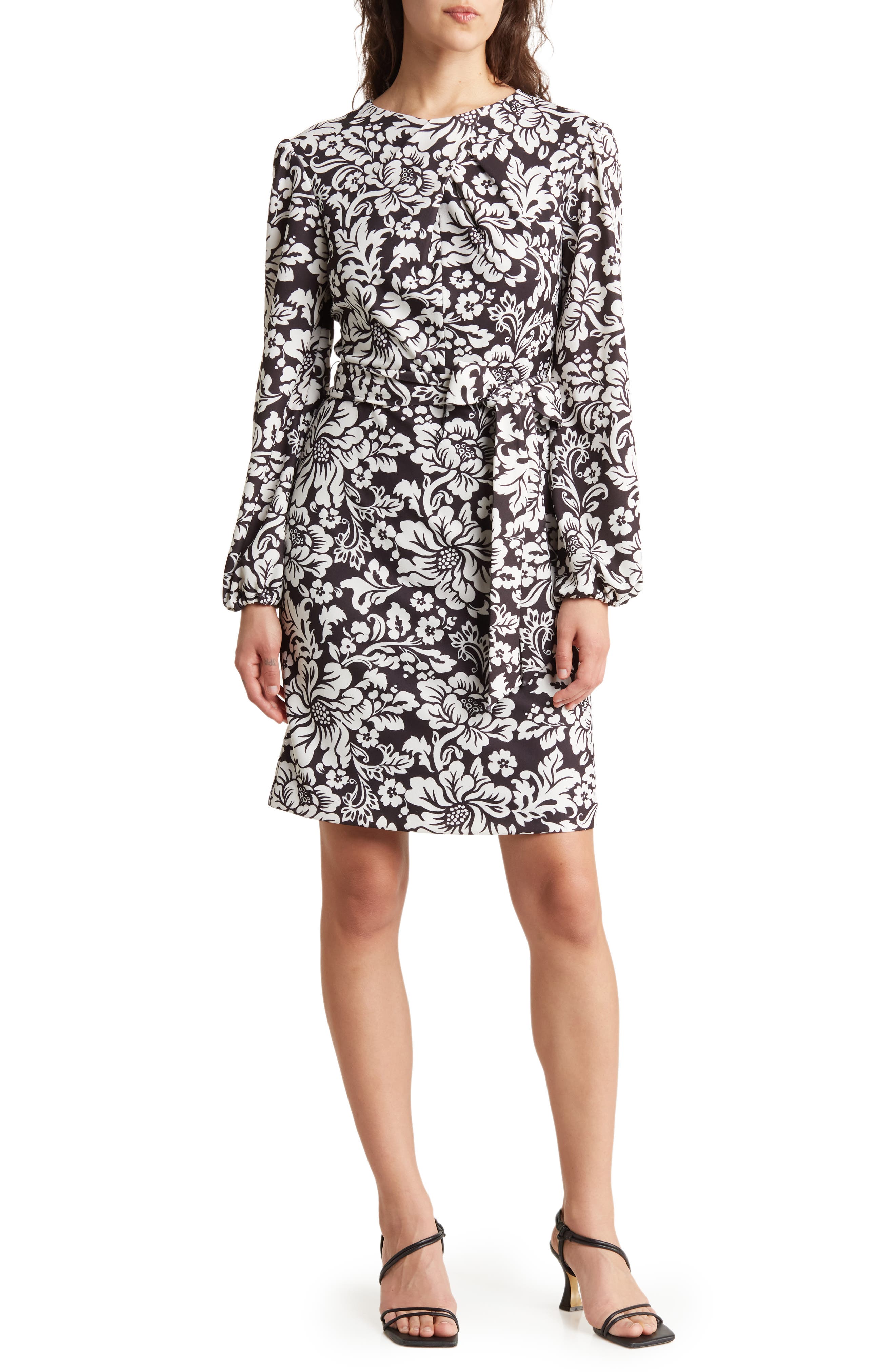 Tahari ASL Floral Front Tie Dress (Women) | Nordstromrack