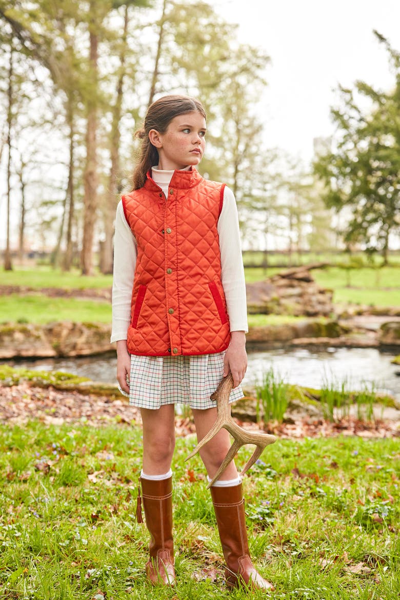 Kids' Classic Quilted Vest, Alternate, color, Orange