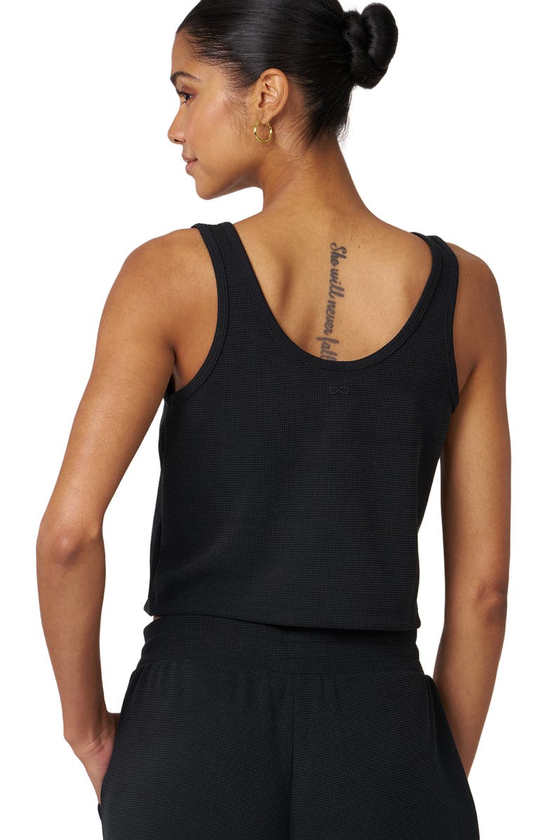 Rebody Active Retreat Waffle Tank, Alternate, color, Black